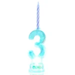 Φωτιζόμενη Led Βάση για Κεράκι Γενεθλίων Αριθμός 2 με 4 Κεράκια