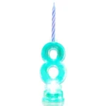 Φωτιζόμενη Led Βάση για Κεράκι Γενεθλίων Αριθμός 7 με 4 Κεράκια