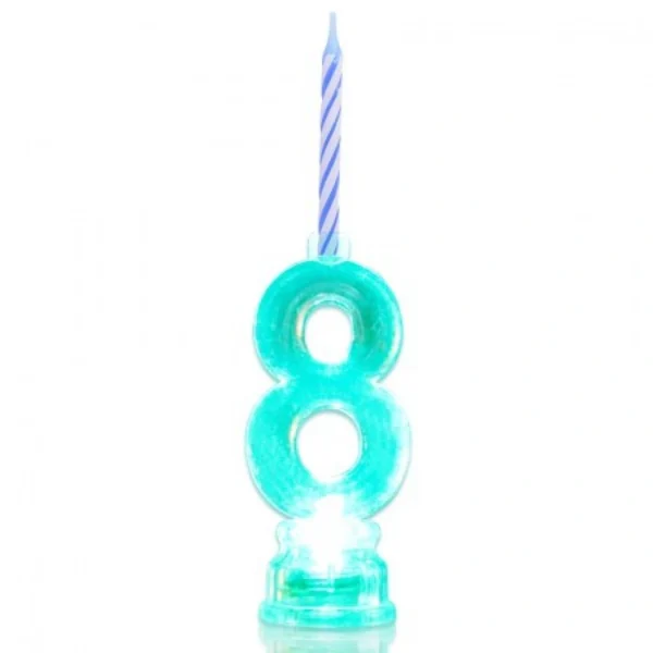 Φωτιζόμενη Led Βάση για Κεράκι Γενεθλίων Αριθμός 7 με 4 Κεράκια