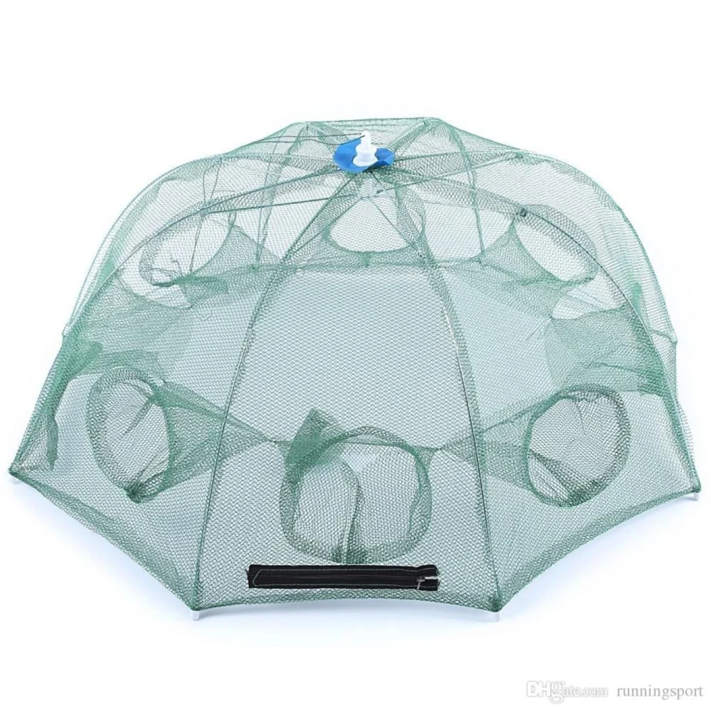 Τηλεσκοπική Παγίδα για Ψάρια - Κιούρτος 90 x 90 x 35 cm με 8 Τρύπες - Εισόδους - Αυτόματο Εύκολο Ψάρεμα