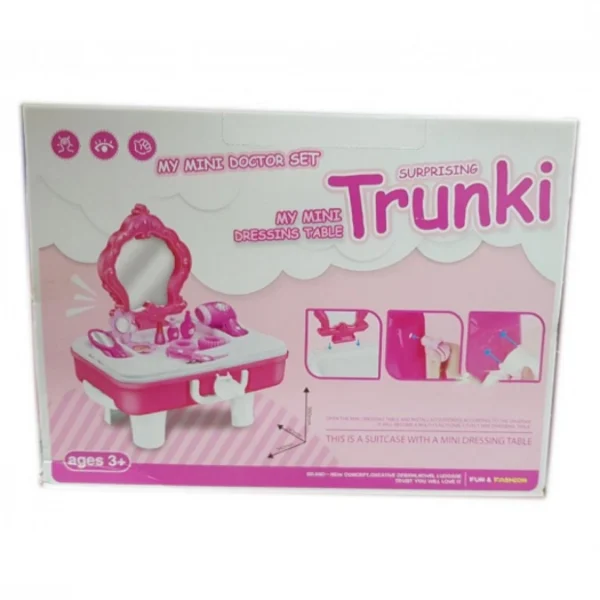 Μίνι Βαλιτσάκι & Τραπεζάκι Ομορφιάς σε Ροζ Χρώμα