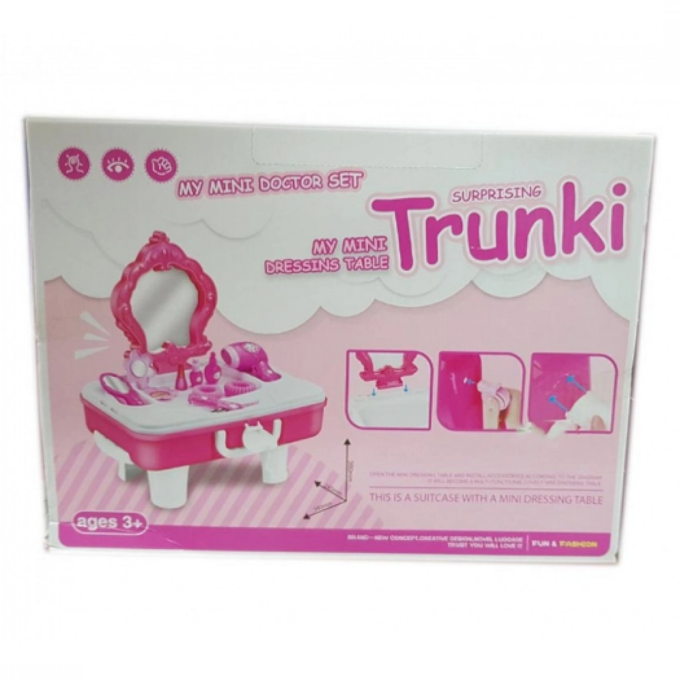 Μίνι Βαλιτσάκι & Τραπεζάκι Ομορφιάς σε Ροζ Χρώμα Μίνι Βαλιτσάκι & Τραπεζάκι Ομορφιάς σε Ροζ Χρώμα