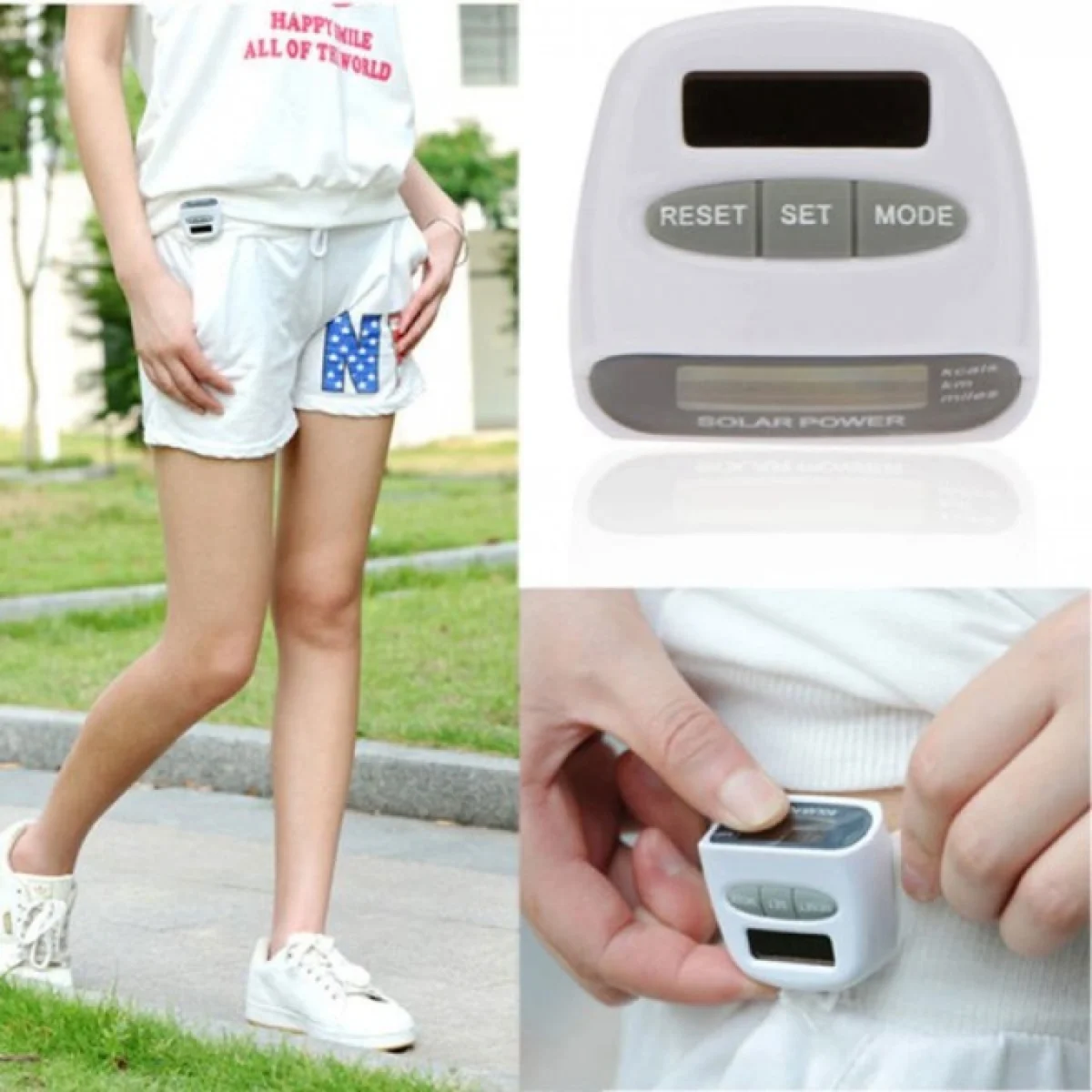 Ηλιακός Ψηφιακός Βηματομετρητής - Υπολογιστής Απόστασης και Θερμίδων - Mini Fitness Computer HOYOU