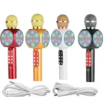 Ασύρματο Bluetooth Mικρόφωνο KARAOKE Hχείο Mp3 Player - WSTER Wireless Microphone Speaker (Χρυσό)