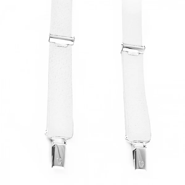 Τιράντες Unisex 25mm με 4 κλίπς Victoria Λευκό