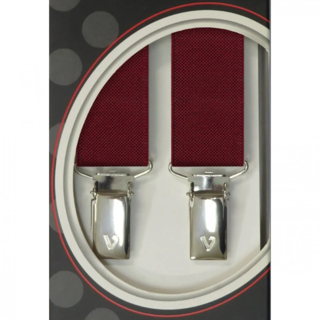 Τιράντες Unisex 25mm με 4 κλίπς Victoria Μπορντώ