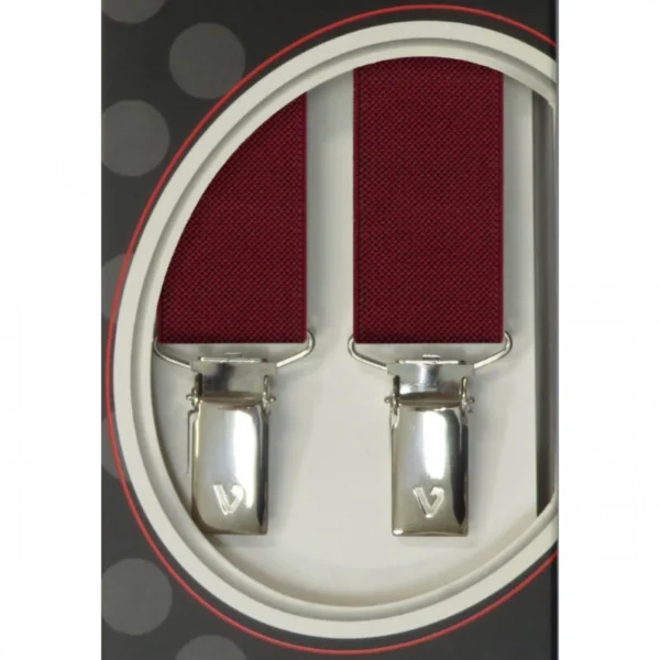 Τιράντες Unisex 25mm με 4 κλίπς Victoria Μπορντώ