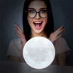 Ανάγλυφο Φωτιστικό Αφής 3D Φεγγάρι Moon Light LED Επαναφορτιζόμενο 15cm με 3 Αποχρώσεις