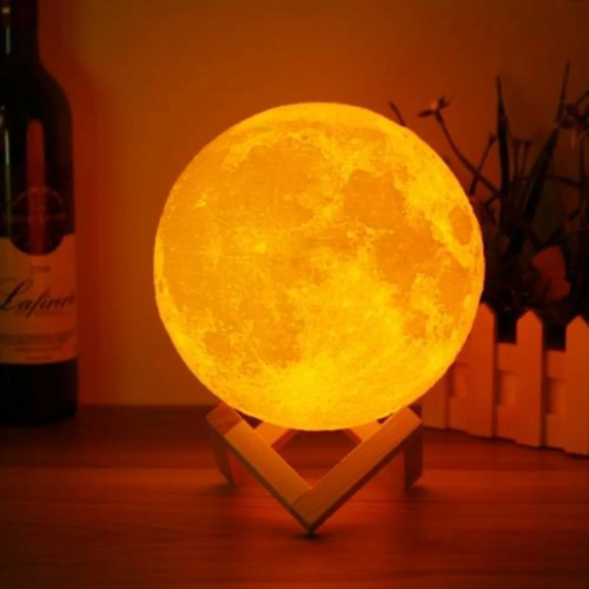 Ανάγλυφο Φωτιστικό Αφής 3D Φεγγάρι Moon Light LED Επαναφορτιζόμενο 15cm με 3 Αποχρώσεις