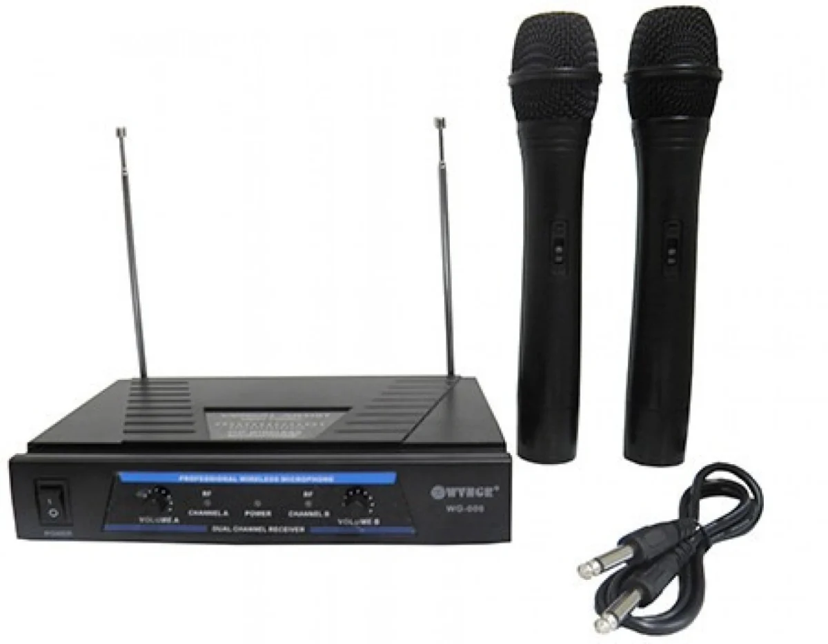 Επαγγελματική Συσκευή Karaoke VHF με Δύο Ασύρματα Μικρόφωνα - DIGITAL WVNGR