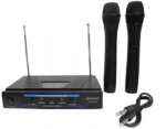 Επαγγελματική Συσκευή Karaoke VHF με Δύο Ασύρματα Μικρόφωνα - DIGITAL WVNGR
