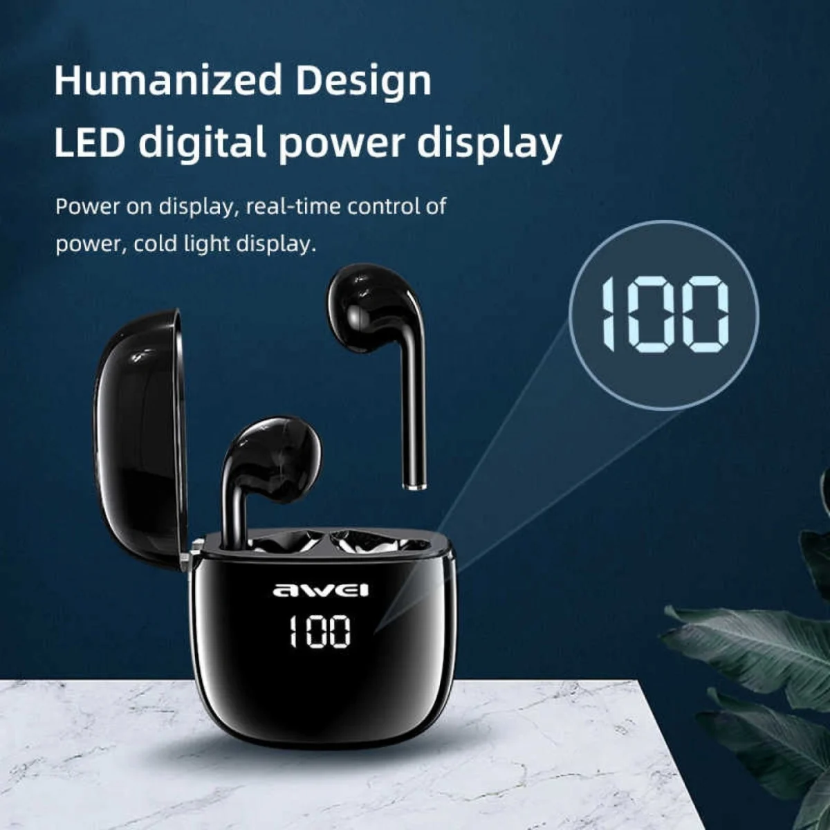 Αδιάβροχα Ασύρματα Ακουστικά Bluetooth με Smart Touch Αφής - AWEI Sports Earbunds Charging Case