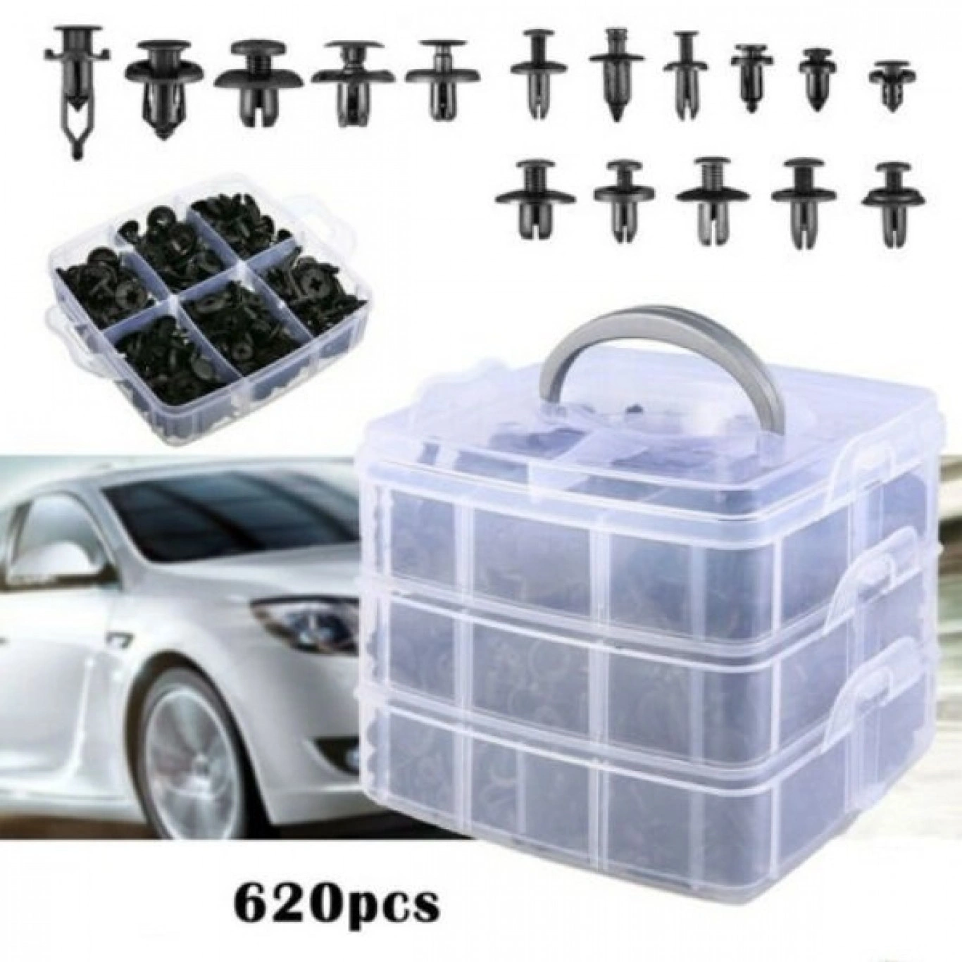 Πλαστικά Κουμπώματα Κλιπς σε Κασετίνα 229 Τεμάχια Πλαστικά Κουμπώματα Κλιπς σε Κασετίνα 229 Τεμάχια