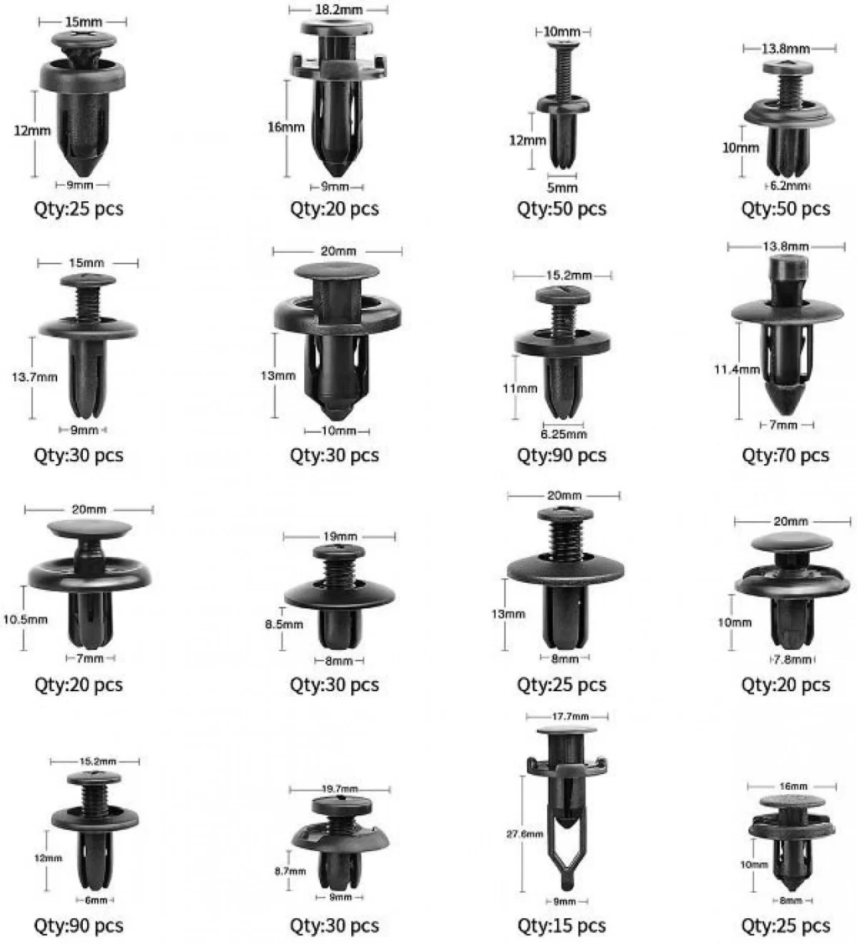 Πλαστικά Κουμπώματα Κλιπς σε Κασετίνα 229 Τεμάχια