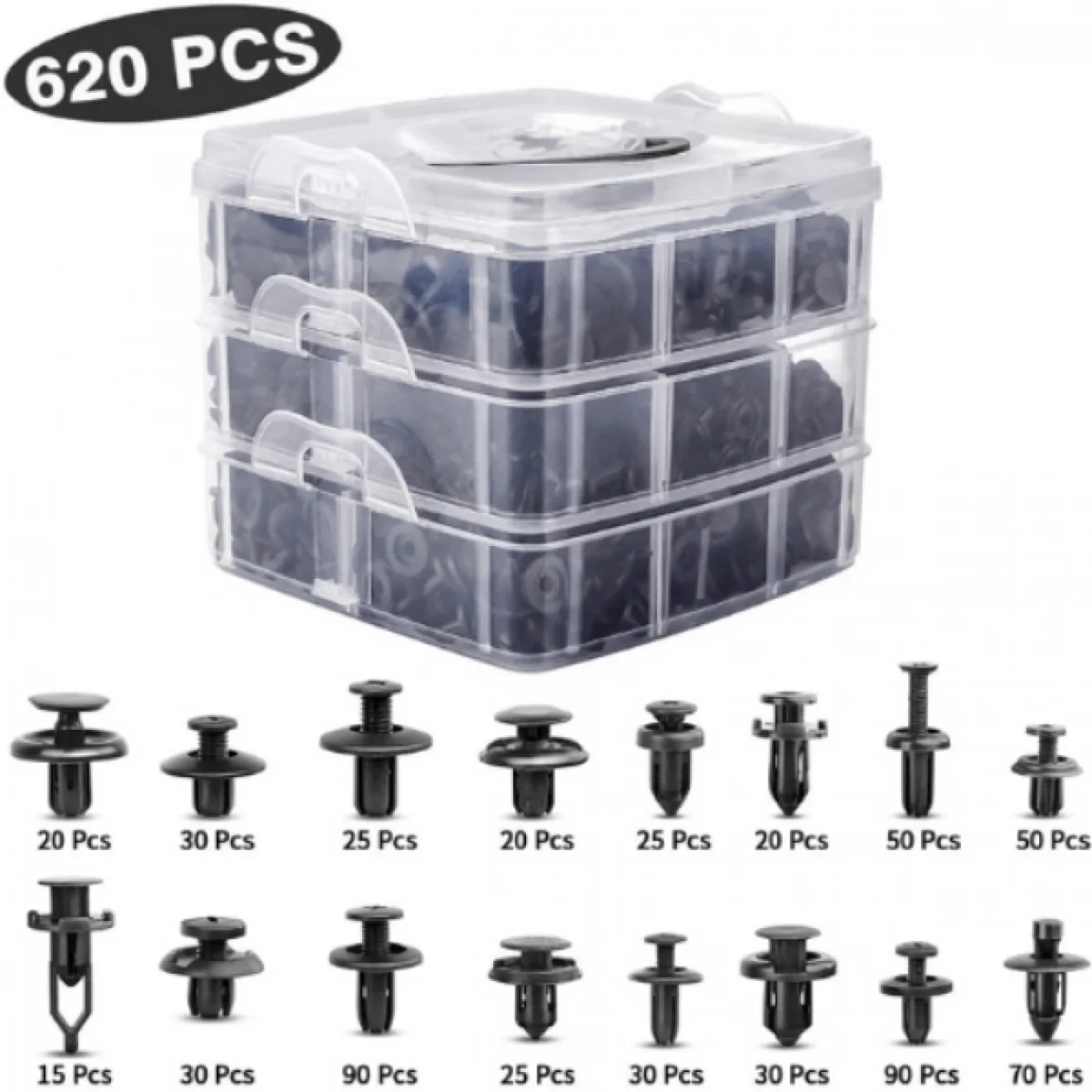 Πλαστικά Κουμπώματα Κλιπς σε Κασετίνα 229 Τεμάχια