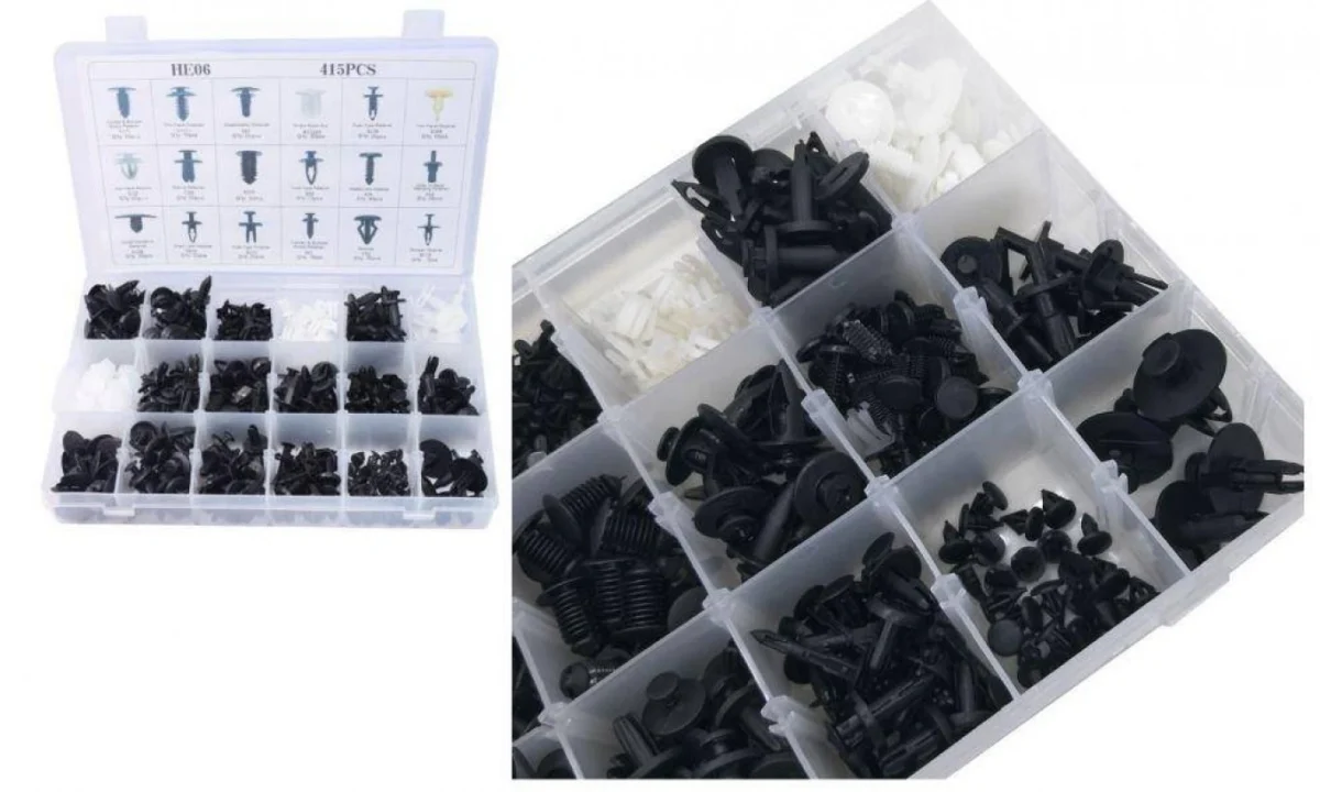 Πλαστικά κουμπώματα - Κλιπς Αυτοκινήτου 18 Τύποι σετ 415τμχ