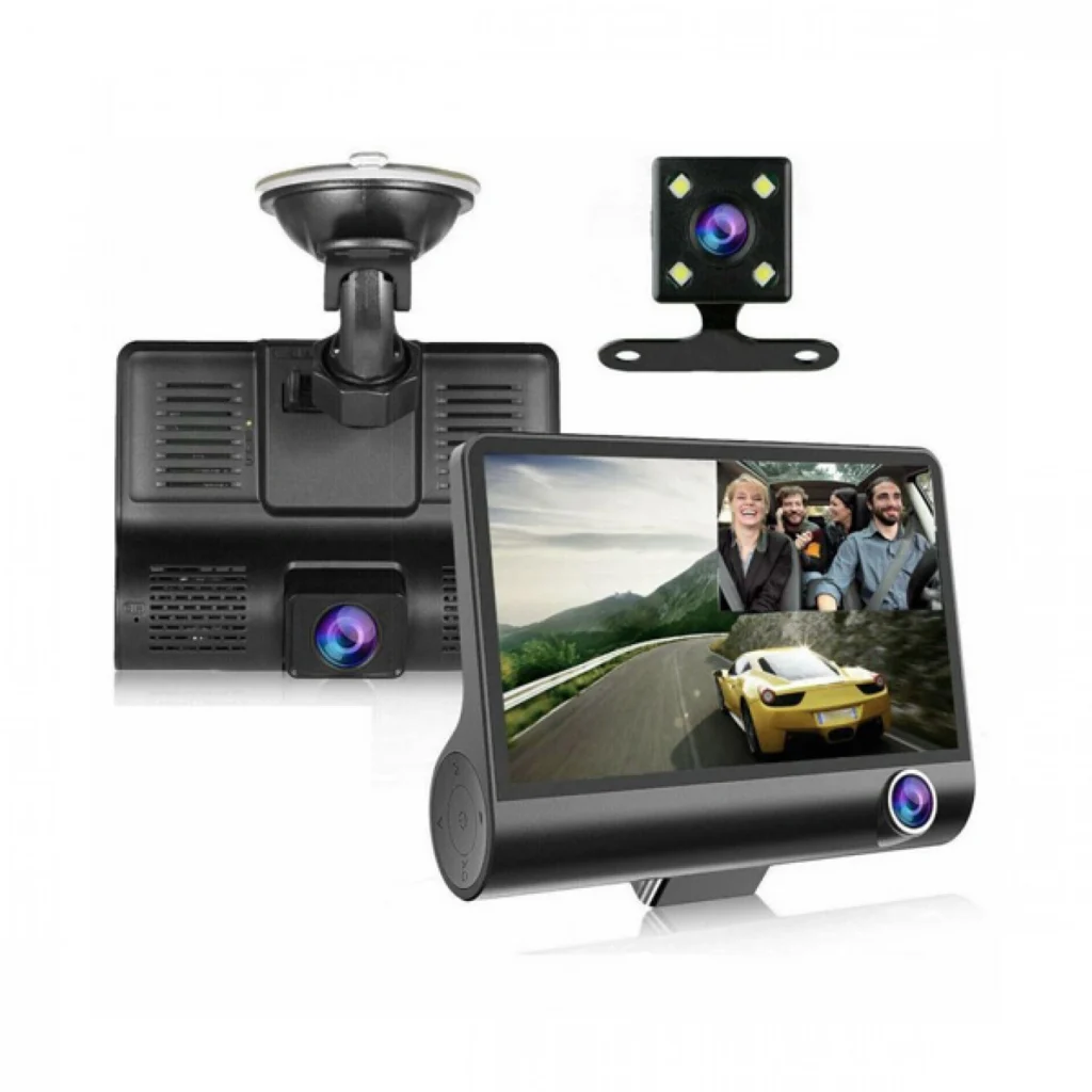 Τριπλό Καταγραφικό Αυτοκινήτου Full HD 1080p HDR 15MP με 2 x Κάμερες, Οθόνη 4.0 inch, Κάμερα Parking, Αισθητήρα Βαρύτητας & Κίνησης & Νυχτερινή Λήψη