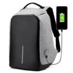 Αντικλεπτικό Αδιάβροχο Σακίδιο Πλάτης & Φορτιστής USB Κινητού Γκρι - Αντικλεπτική Τσάντα