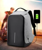 Αντικλεπτικό Αδιάβροχο Σακίδιο Πλάτης & Φορτιστής USB Κινητού Γκρι - Αντικλεπτική Τσάντα