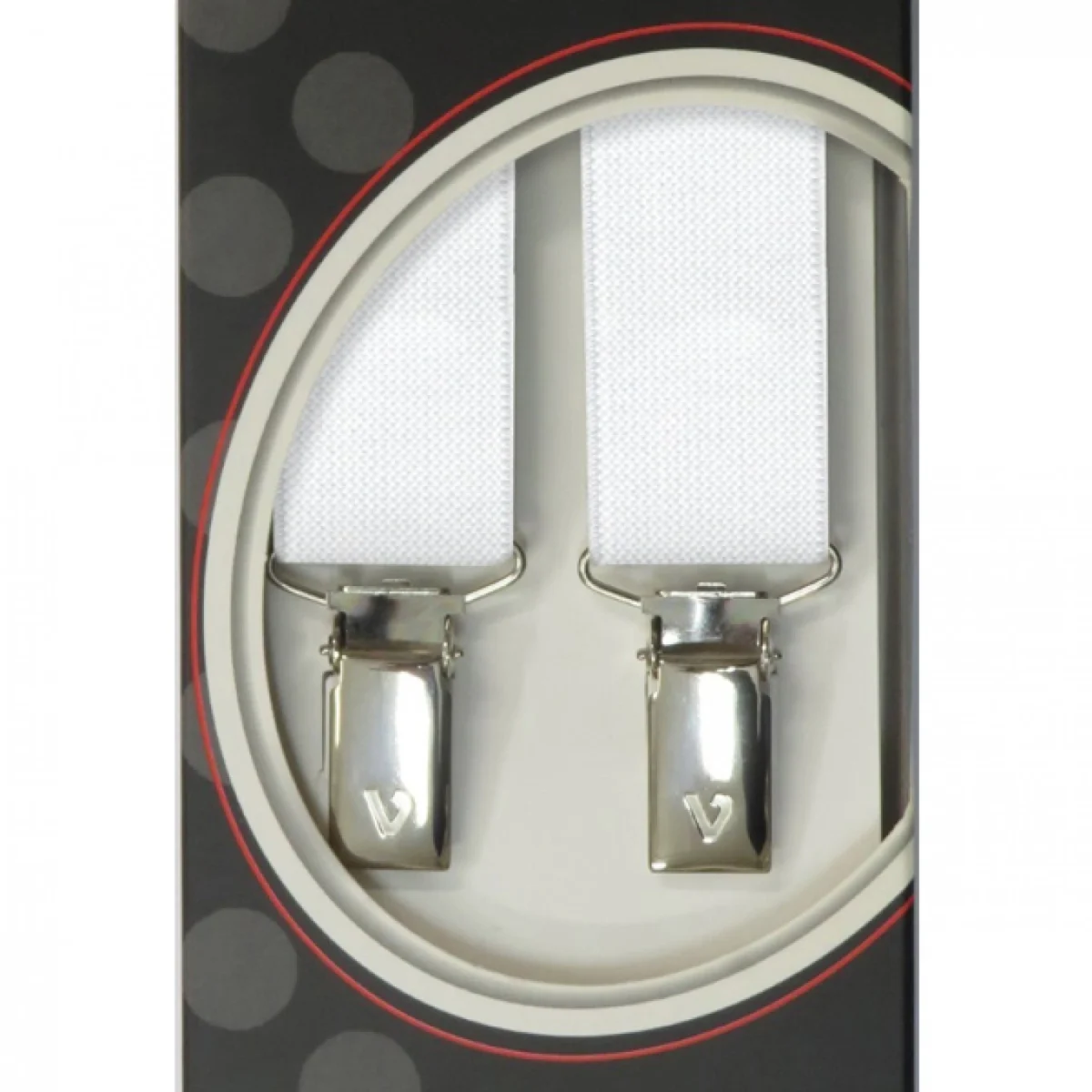 Τιράντες Unisex 30mm με 4 κλίπς Victoria Λευκό