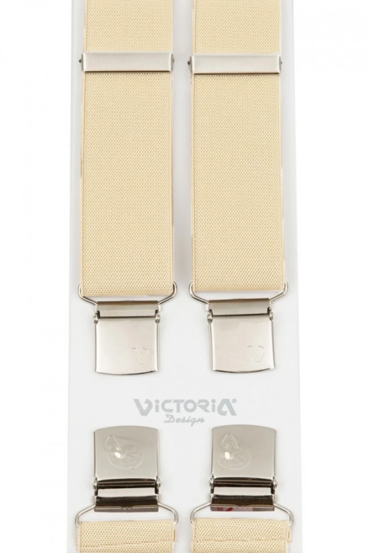 Τιράντες Unisex 36mm με 4 κλίπς Victoria Εκρού