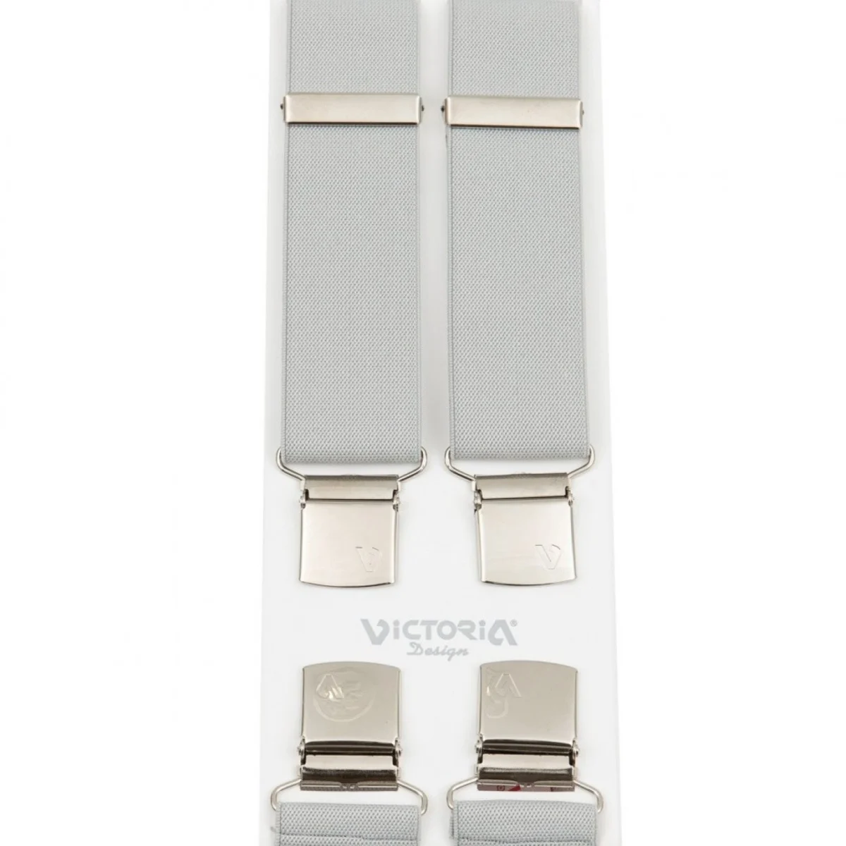 Τιράντες Unisex 36mm με 4 κλίπς Victoria Γκρί Ανοιχτό