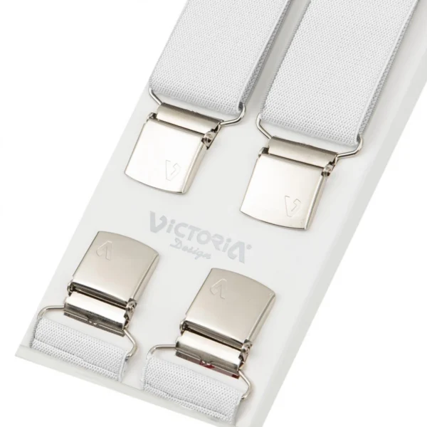 Τιράντες Unisex 36mm με 4 κλίπς Victoria Λευκό