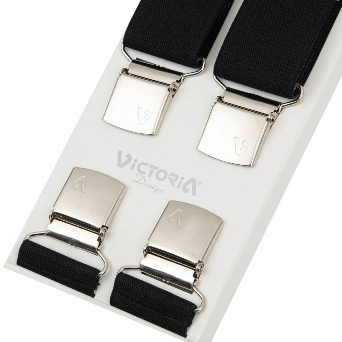 Τιράντες Unisex 36mm με 4 κλίπς Victoria Μαύρο