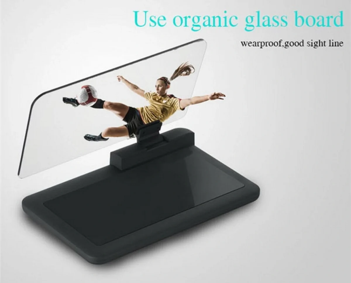 Βάση Κινητού με Οθόνη Αντανάκλασης - Καθρέπτη Αυτοκινήτου Αντιολισθητική HUD Head Up Display