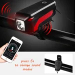 Αδιάβροχα Φώτα Πορείας Ποδηλάτου LED 350LM & Κόρνα Σειρήνα 140dB 2 σε 1 με Δώρο Πίσω Φώτα