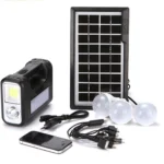 Ηλιακό Σύστημα Τριπλού Φωτισμού & Φόρτισης Με Panel 3,5w, Μπαταρία, Φακό & 3 Λάμπες