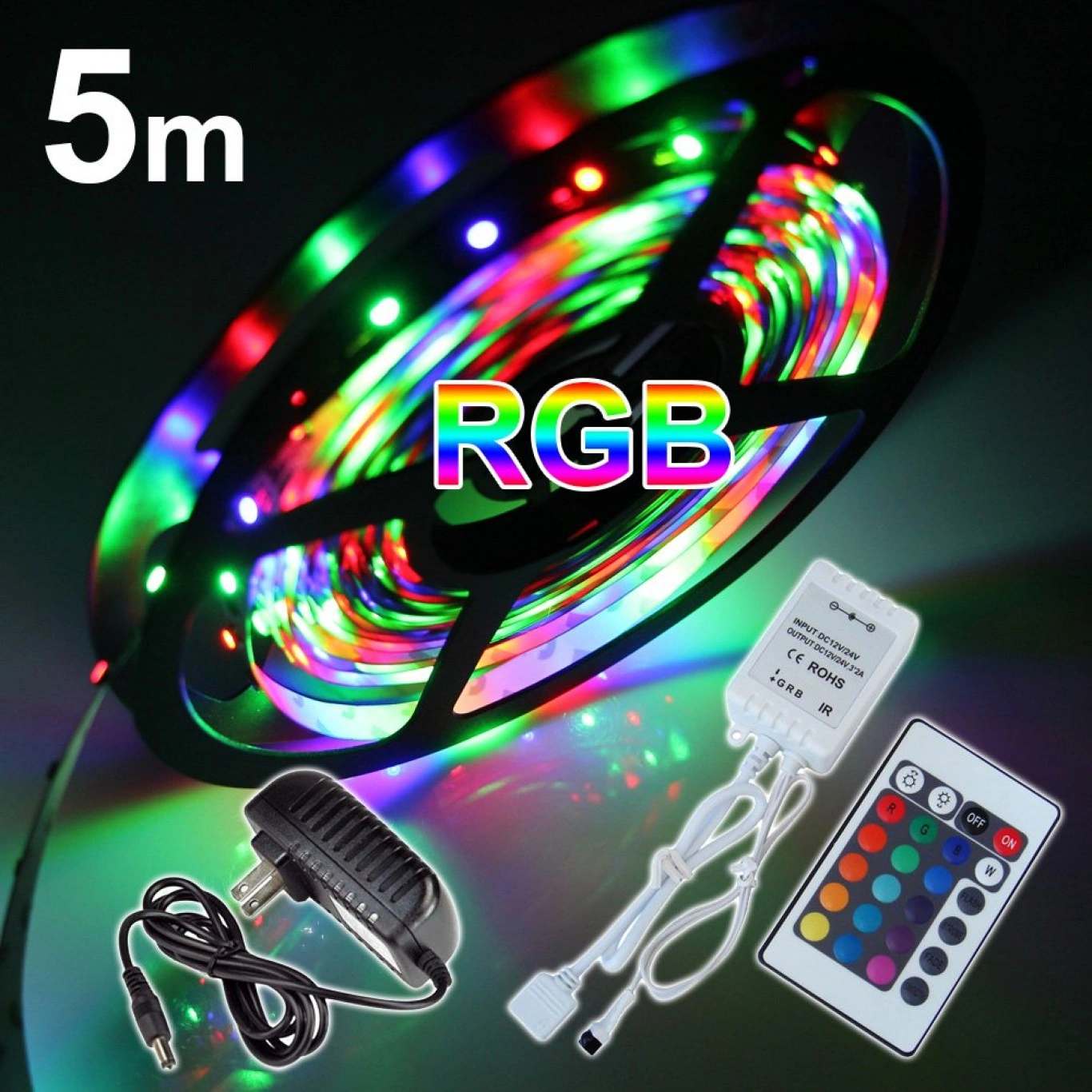 Εύκαμπτη Αδιάβροχη Ταινία LED 5 Μέτρων RGB με Τηλεχειριστήριο 54SMD 4,8W/m Εύκαμπτη Αδιάβροχη Ταινία LED 5 Μέτρων RGB με Τηλεχειριστήριο 54SMD 4,8W/m