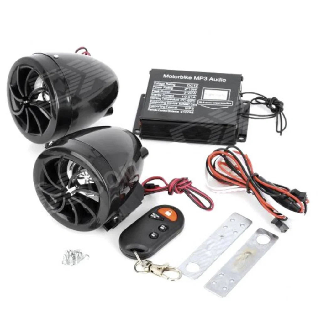 Συναγερμός Μοτοσυκλέτας με Τηλεχειριστήριο (μαύρο) USB/SD Mp3 Player – FM Radio