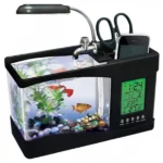 Mini Ενυδρείο Μολυβοθήκη με Φωτισμό LED, Ηχείο, Οθόνη LCD και Ρολόι - Ημερολόγιο με Ξυπνητήρι