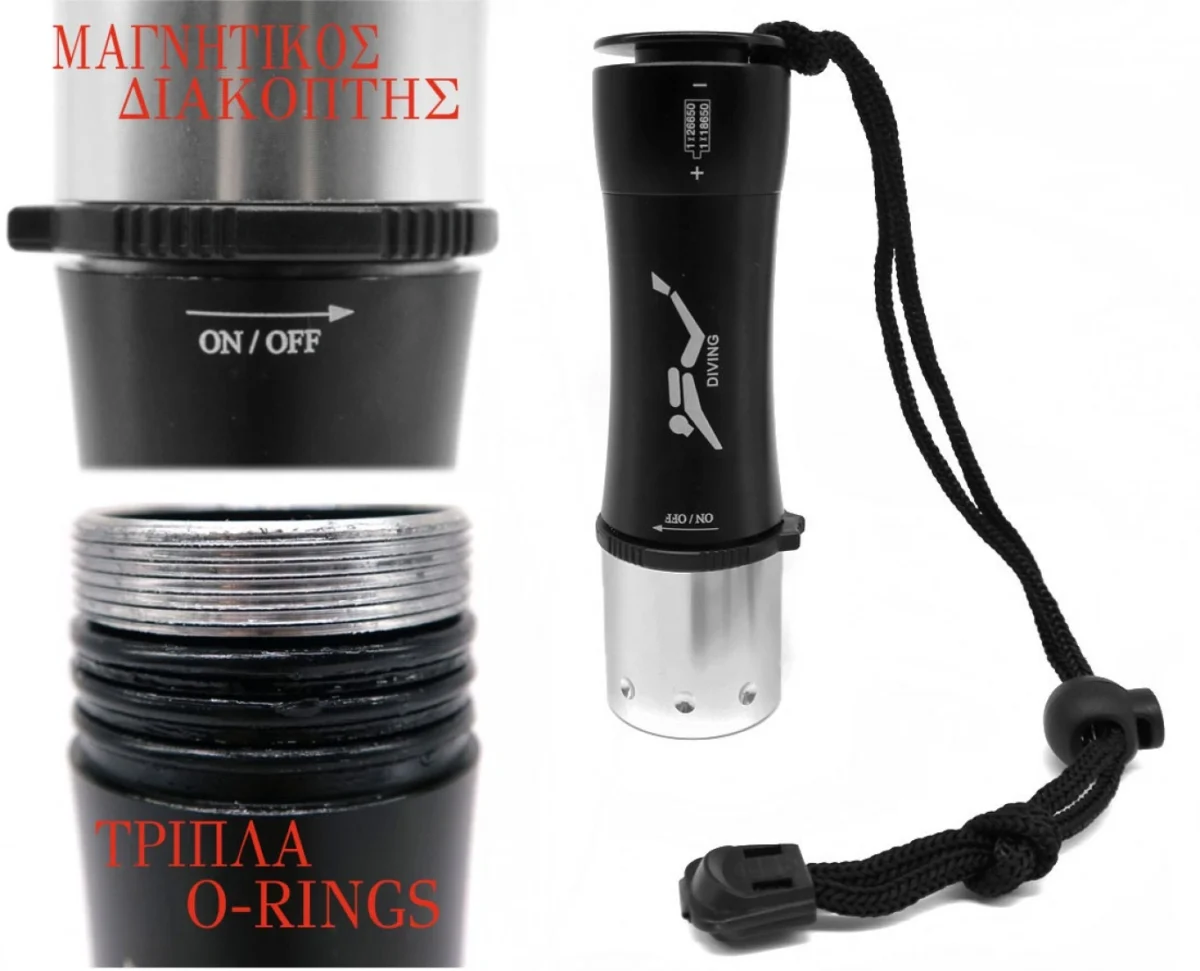 Mini Tactical Φακός ZOOM 200LM USB - Υψηλής Φωτεινότητας BL-616-T6 ZOOM