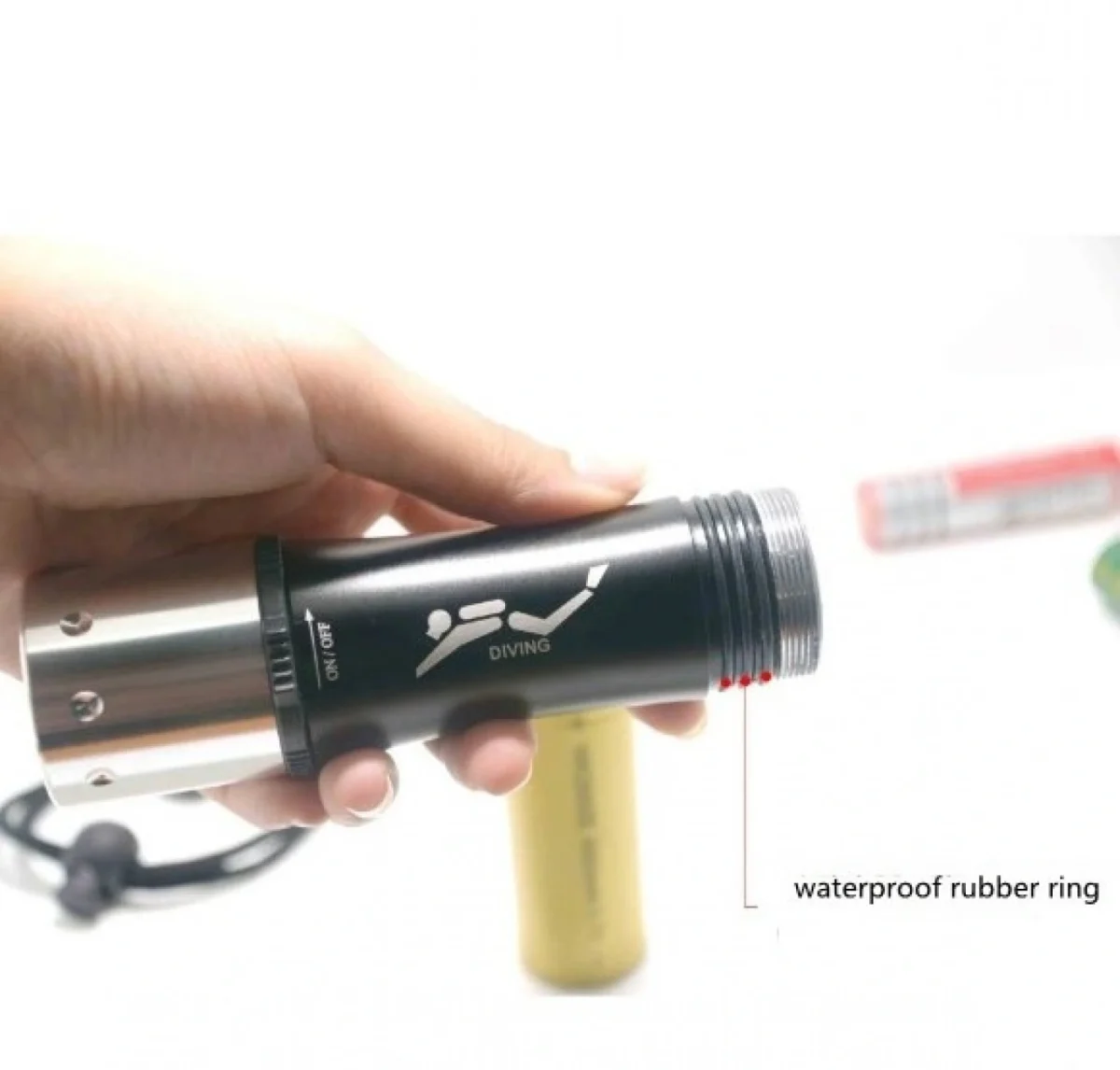 Super Bright Αδιάβροχος Υποβρύχιος Καταδυτικός Φακός LED 1000 LΜ με Slider On/off & Τριπλά O-Rings 100μ