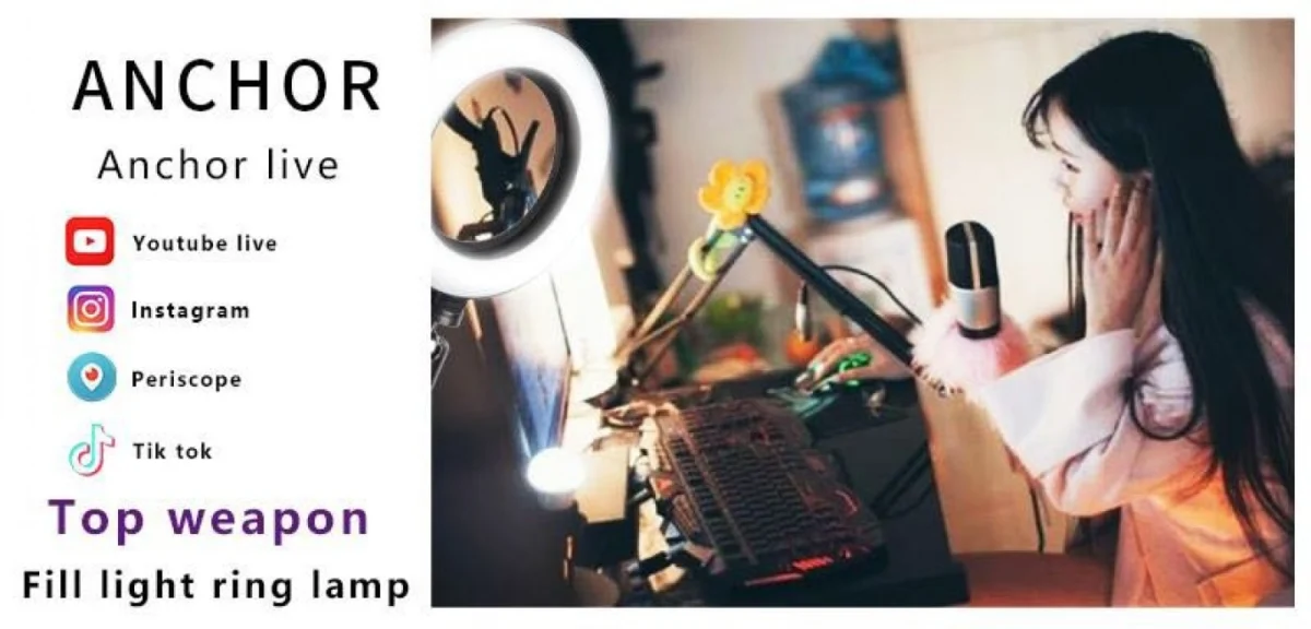 Φωτογραφικό Φωτιστικό Δαχτυλίδι Ring Lamp Light LED USB 26cm με 3 Χρώματα Φωτισμού