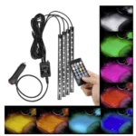 Φώτα Led Εσωτερικού Χώρου Αυτοκινήτου RGB LED 12V - Σετ 4 τμχ Φωτορυθμικό - Car Atmosphere Light Strips