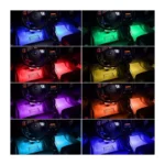 Φώτα Led Εσωτερικού Χώρου Αυτοκινήτου RGB LED 12V - Σετ 4 τμχ Φωτορυθμικό - Car Atmosphere Light Strips