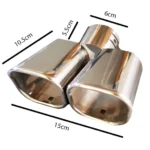 Διακοσμητικό Άκρο - Διπλή Τετράγωνη Μπούκα Εξάτμισης 60mm - Exhaust Muffle Maxeed 26145