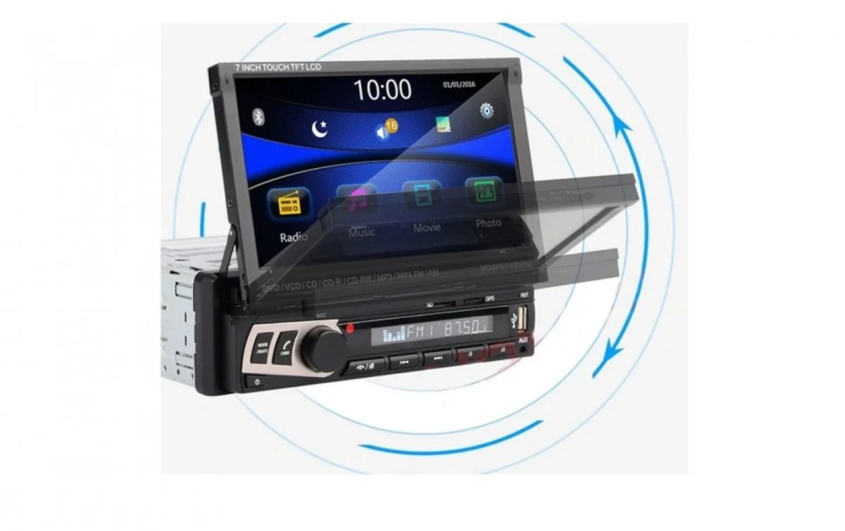 Ενισχυτής Multimedia Οθόνη Αφής 7 inch TFT Αυτοκινήτου Bluetooth 1 DIN - Ηχοσύστημα MP4, MP3, USB, SD, AUX, MIC, TV Κάμερα Parking & Subwoofer Out