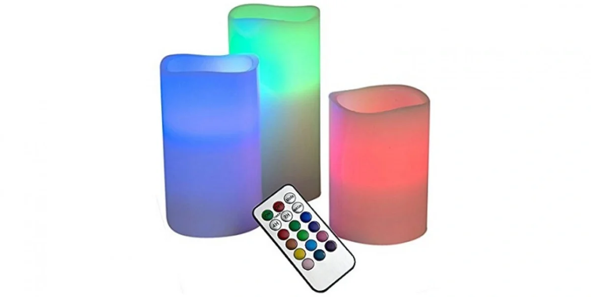 LED Φωτιζόμενα Κεριά - Σετ 3τμχ με Τηλεχειριστήριο