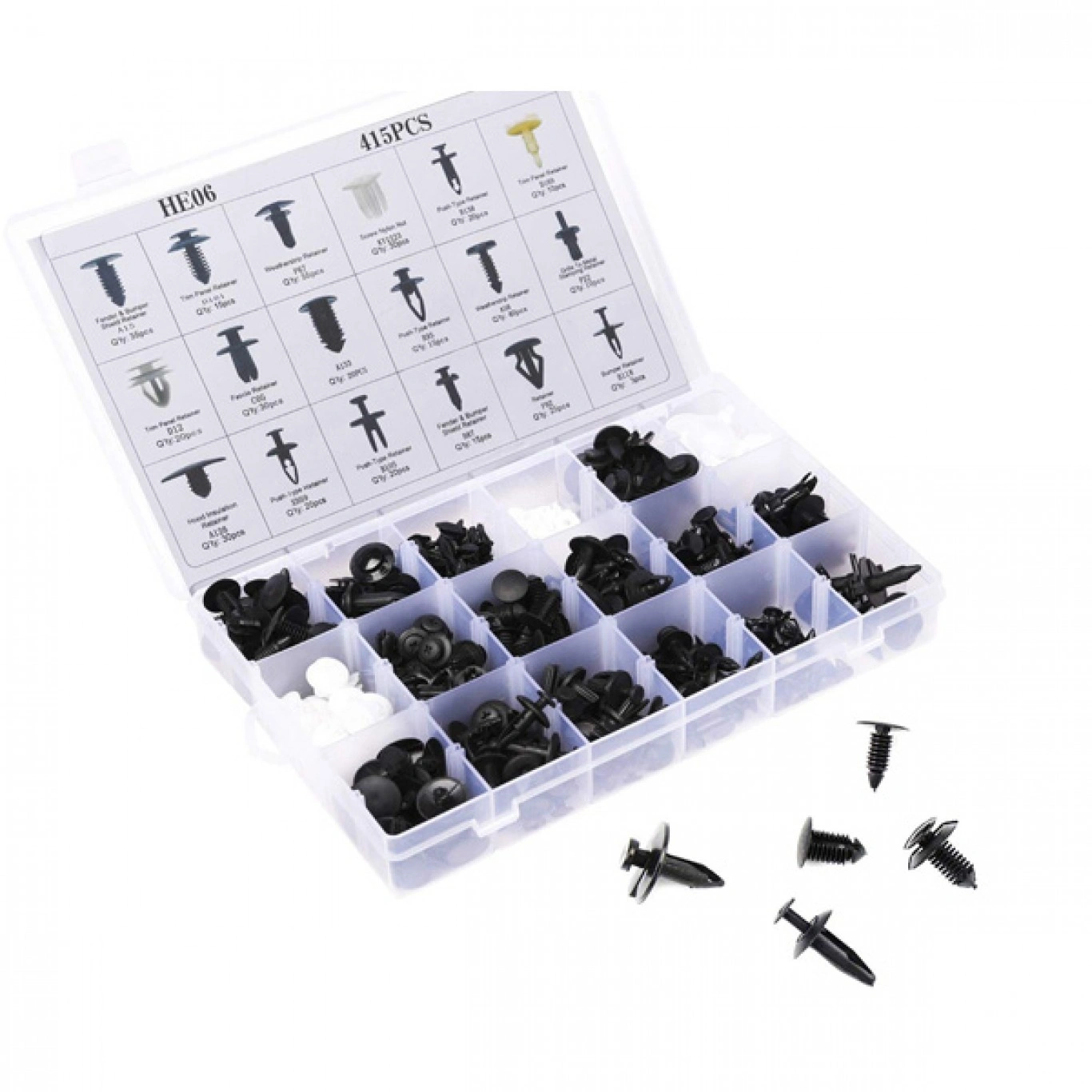 Σετ Κλιπ - Κασετίνα 415 τμχ για Εσωτερικό, Ταπετσαρία, Μοκέτες Αυτοκινήτου & Προφυλακτήρες Universal Σετ Κλιπ - Κασετίνα 415 τμχ για Εσωτερικό, Ταπετσαρία, Μοκέτες Αυτοκινήτου & Προφυλακτήρες Universal