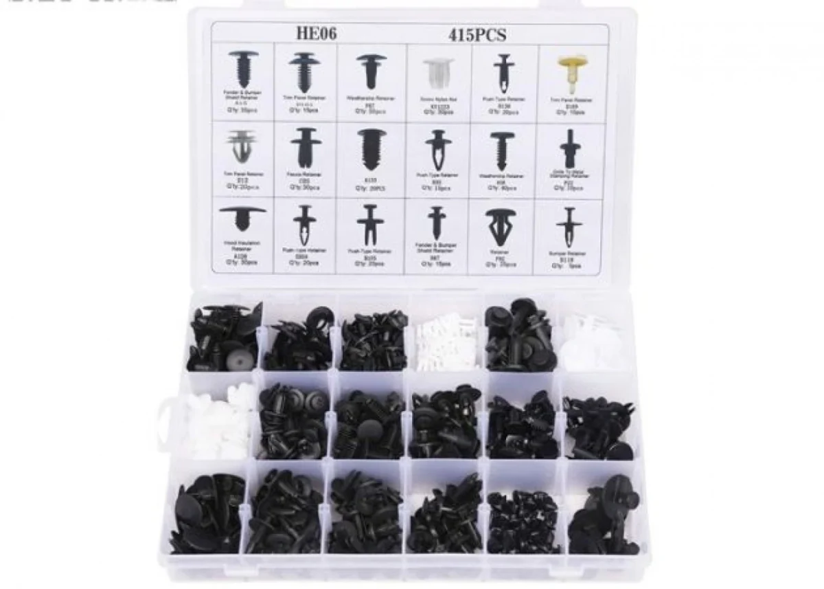 Σετ Κλιπ - Κασετίνα 415 τμχ για Εσωτερικό, Ταπετσαρία, Μοκέτες Αυτοκινήτου & Προφυλακτήρες Universal