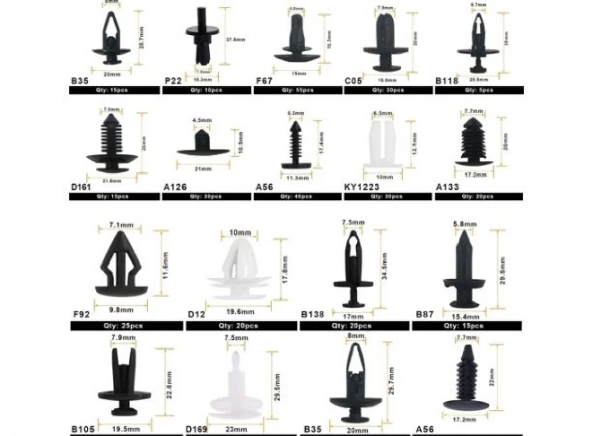 Σετ Κλιπ - Κασετίνα 415 τμχ για Εσωτερικό, Ταπετσαρία, Μοκέτες Αυτοκινήτου & Προφυλακτήρες Universal