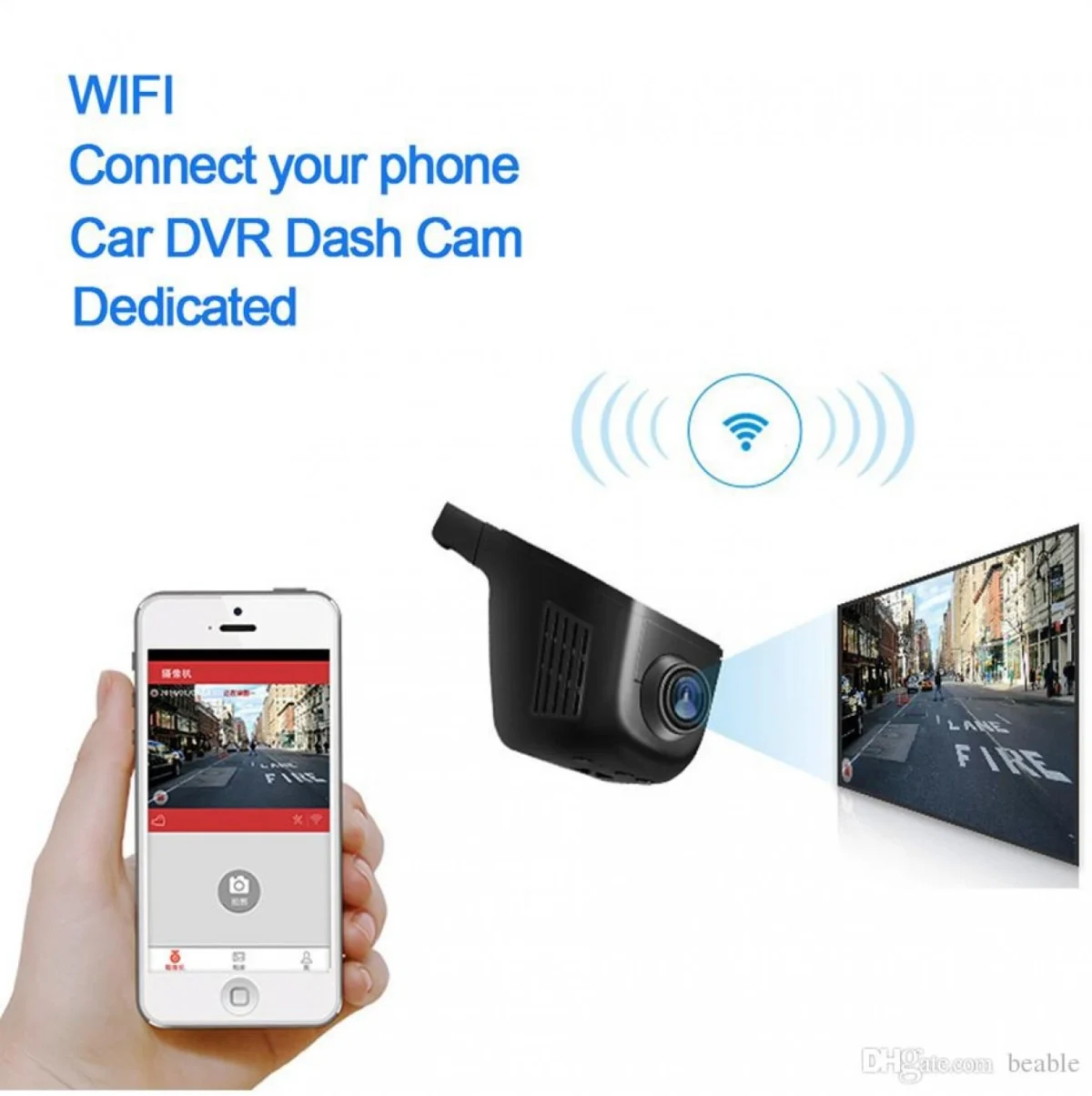 Wifi Κρυφή Κάμερα Αυτοκινήτου Full HD με Ανίχνευση Κίνησης G sensor & Κάμερα Οπισθοπορείας