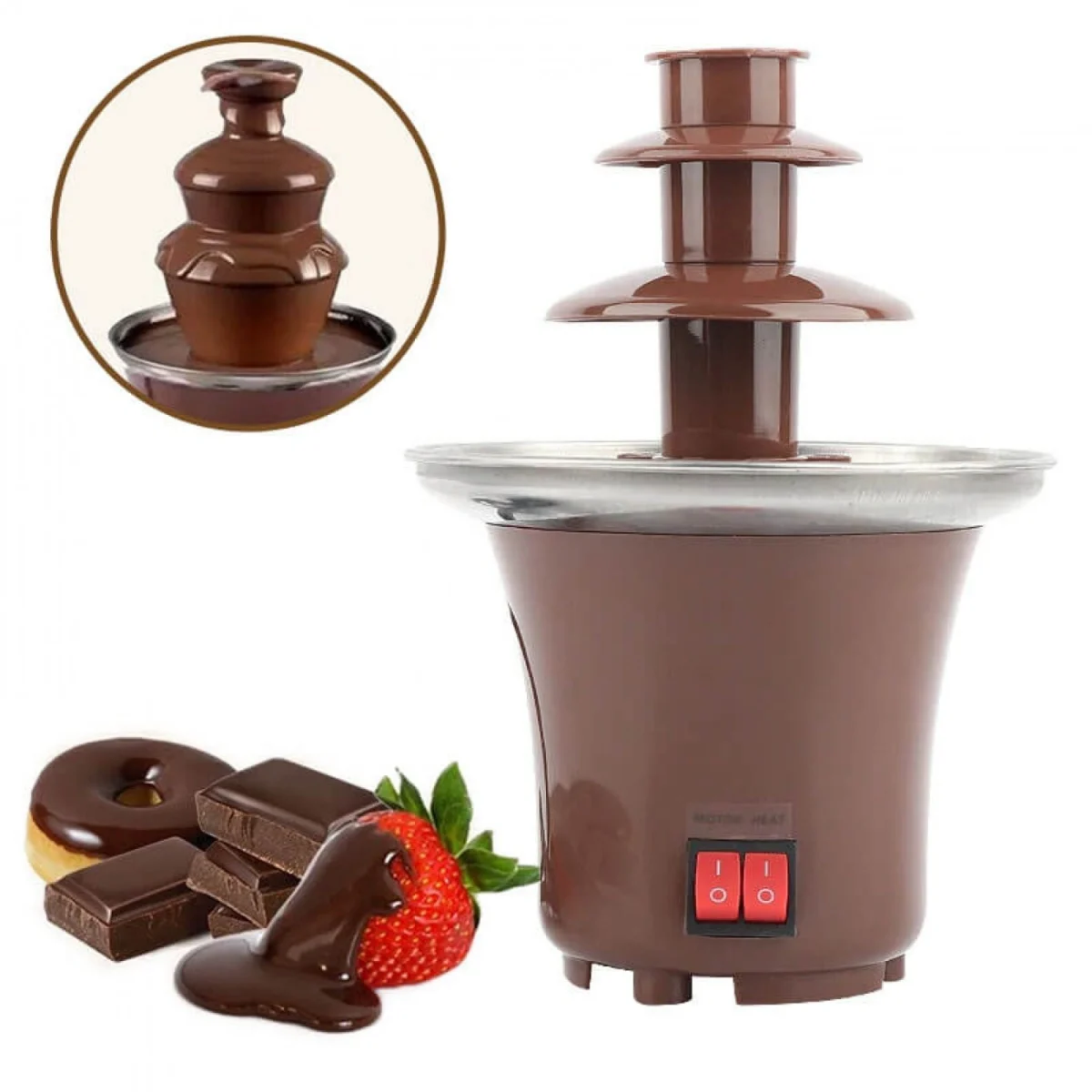 Συσκευή Συντριβάνι για Fondue Σοκολάτας - Mini Fondue Chocolate Fountain