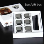 Ανοξείδωτα Μεταλλικά Παγάκια που δεν λιώνουν ποτέ - Σετ 6 τεμαχίων