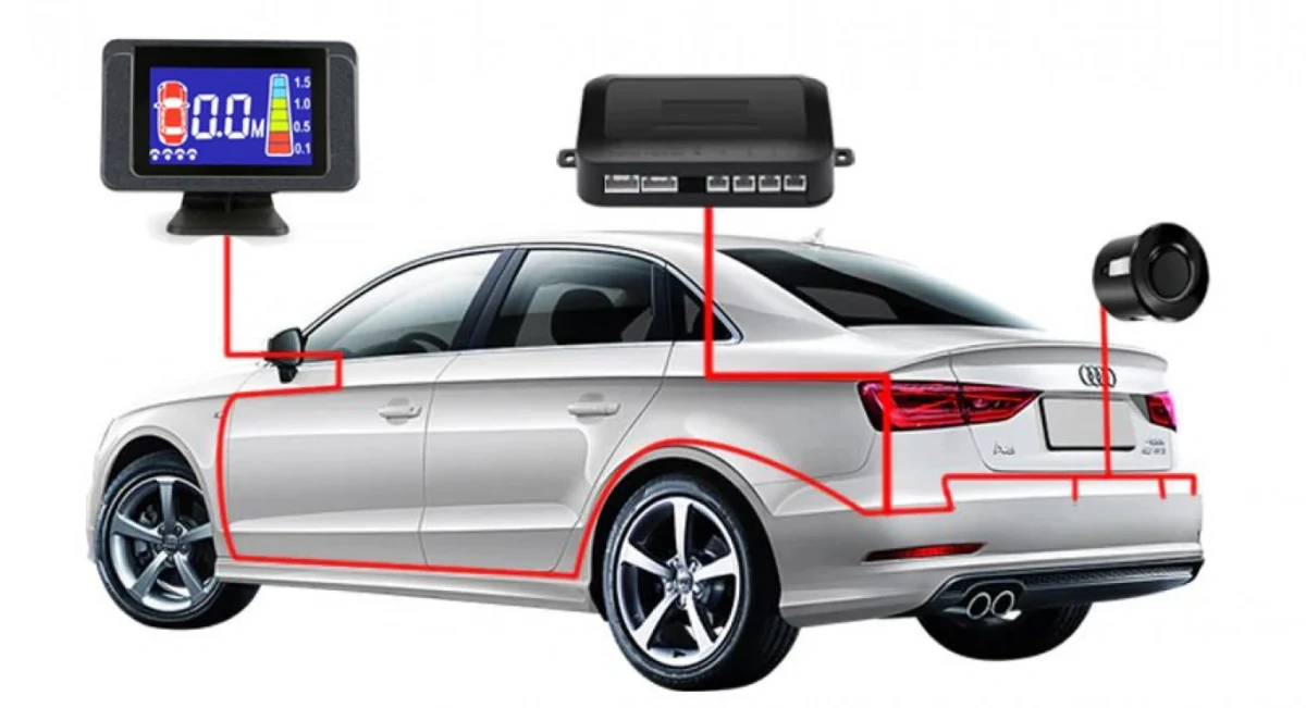Σύστημα Παρκαρίσματος με 4 Αισθητήρες με Ηχητική Ειδοποίηση, Μέτρηση Απόστασης & Ψηφιακή Έγχρωμη Οθόνη