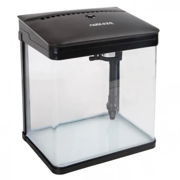Mini Ενυδρείο - 7L με Φωτισμό LED, Αντλία Νερού και Φίλτρο, Μαύρο Nobleza 29990